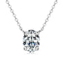 Berenice oval moissanite solitaire necklace in sterling silver