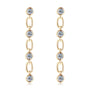 Pascale Bezel Link Drop Earrings in gold plate, view 4