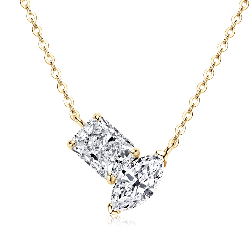 Victoire Toi et Moi Pendant in gold plated view 3