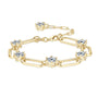 Florence Paperclip Station Bracelet in gold plate, view 4