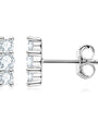 Apolline three stone moissanite bar studs in sterling silver