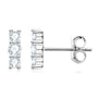 Apolline three stone moissanite bar studs in sterling silver