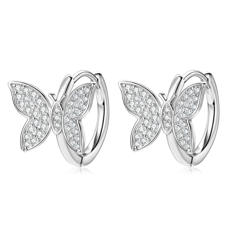Noelle Butterfly Pave Huggies view 2