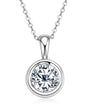 Perrine bezel moissanite solitaire pendant in sterling silver