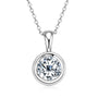 Perrine bezel moissanite solitaire pendant in sterling silver