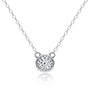 Clotilde bezel moissanite solitaire necklace in sterling silver