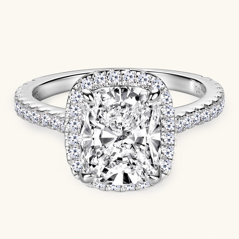 Eugenie Cushion Halo Ring view 2