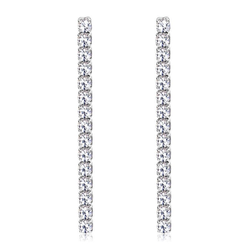 Simone Tennis Drop Earrings in sterling silver, view 2