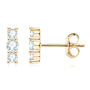 Apolline Three Stone Bar Studs in gold plated view 3