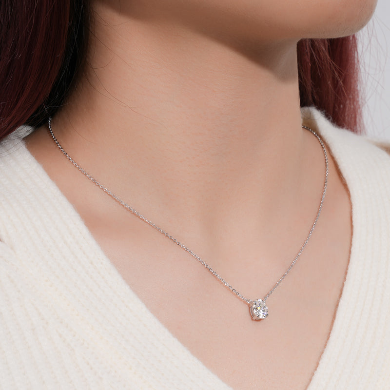 Berenice Oval Solitaire Necklace view 8