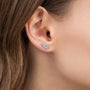 Isaure Four Stone Bezel Climber Studs in sterling silver, view 9