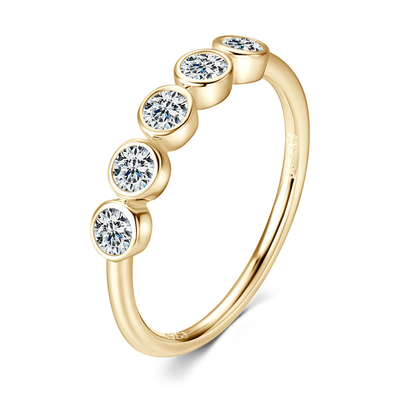 Seraphina Five Stone Bezel Ring in gold plated
