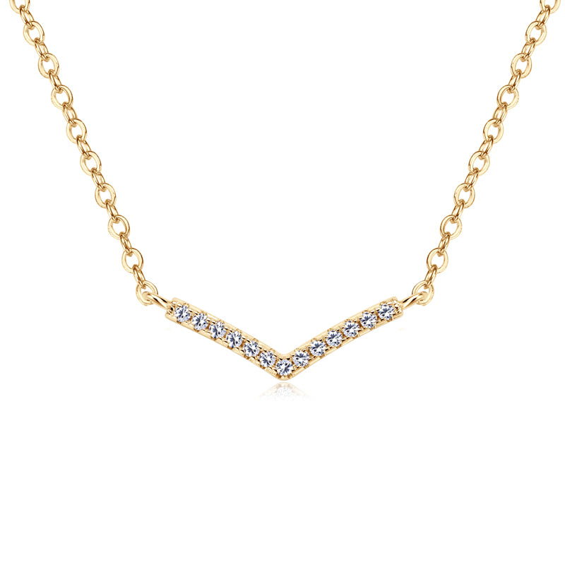 Axelle Pave V Necklace in gold plated