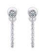 Louise bezel moissanite chain studs in sterling silver