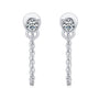 Louise bezel moissanite chain studs in sterling silver