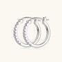 Laetitia Pave Hoops in sterling silver, view 5