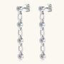 Pascale Bezel Link Drop Earrings in sterling silver, view 2