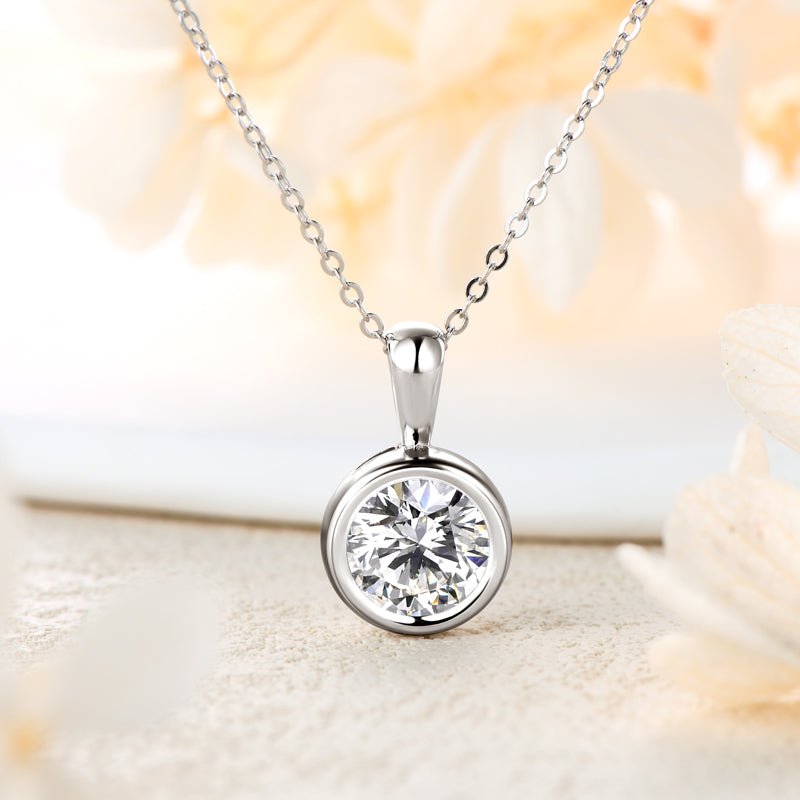 Perrine Bezel Solitaire Pendant view 7