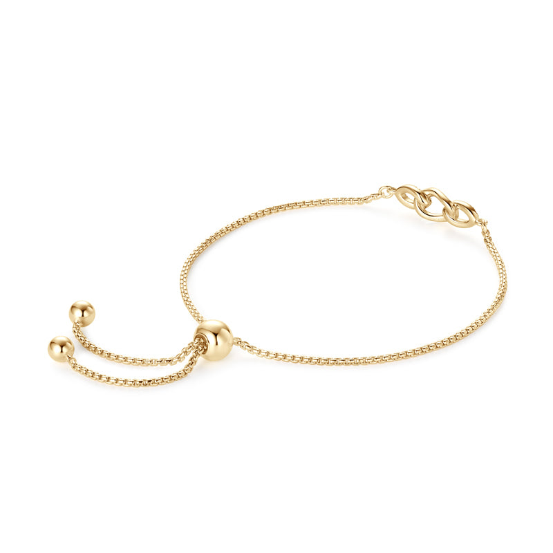 Severine Linked Ovals Bracelet in gold plated view 4
