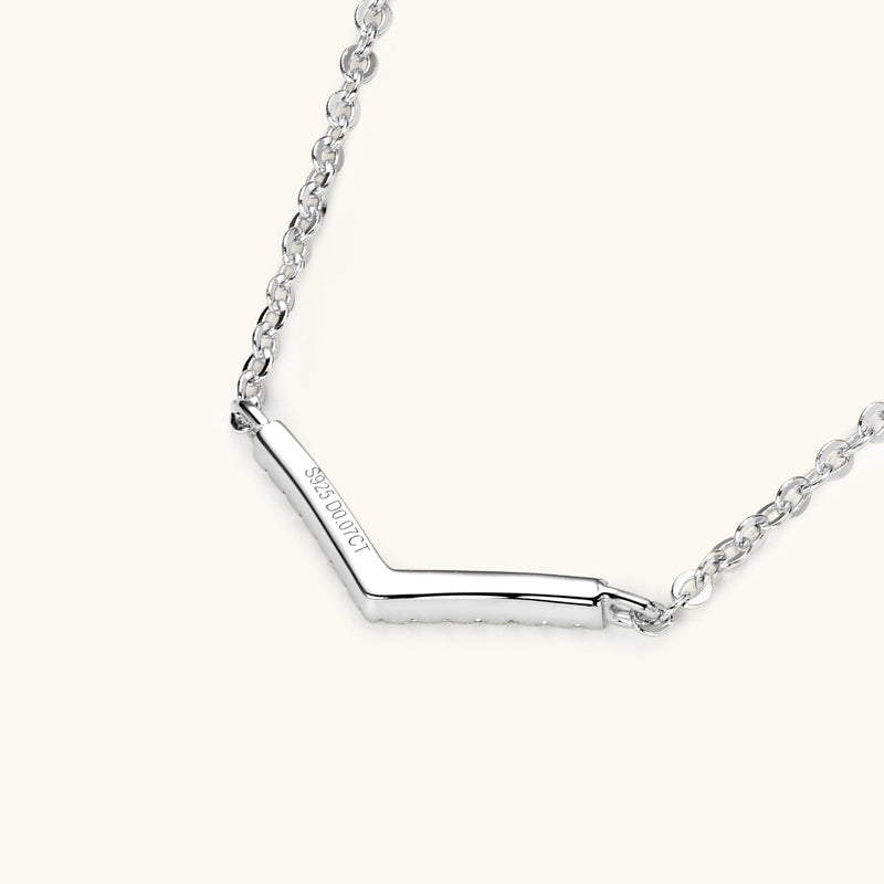 Axelle Pave V Necklace in sterling silver