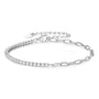 Lucille half tennis half paperclip moissanite bracelet in sterling silver