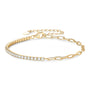 Lucille Tennis and Paperclip Bracelet in gold plated view 5