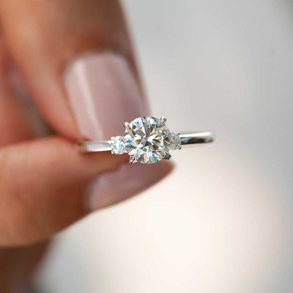 Adelaide Round Brilliant 1CT Solitaire with Side Stones