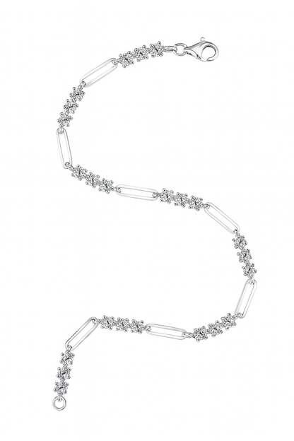 Alicia Tri Stone Paperclip Bracelet