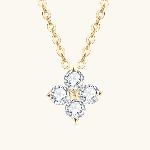 Amara Clover Pendant in yellow gold over sterling silver by Prism & Pearl, view 2