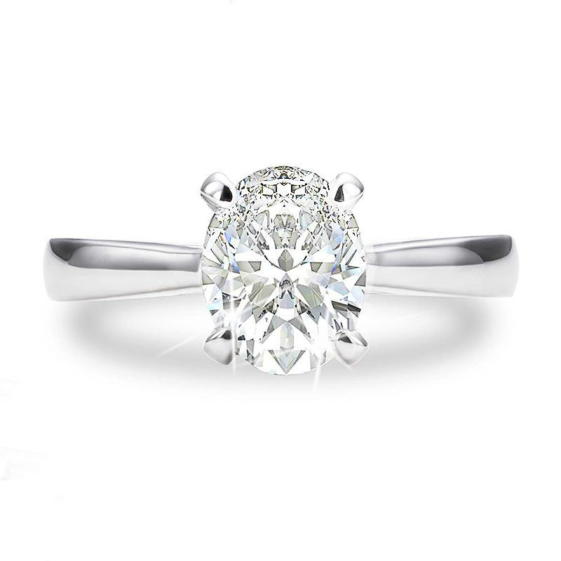 Oval Set by Prism & Pearl, platinum view 1