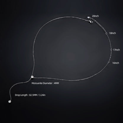 Arabella Moisaanite Y shaped 2 stone necklace Prism and Pearl