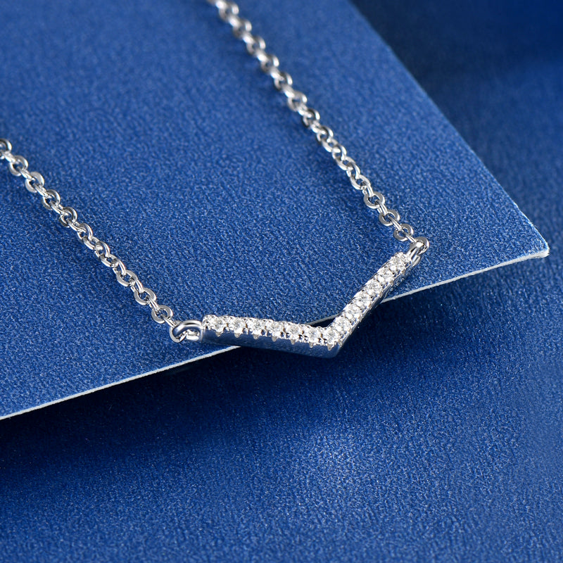 Axelle Pavé Necklace in Delicate V