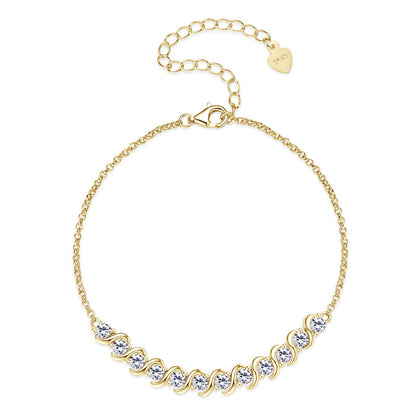 Valentina 12 stone 3mm Round Moissanite Bracelet