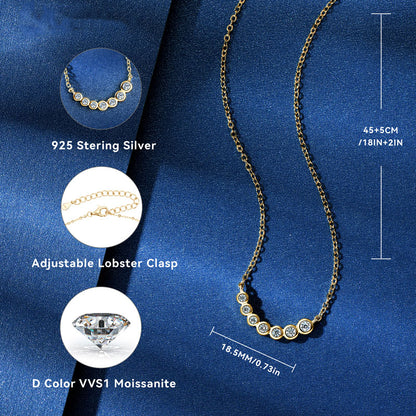 Briélle Bezel Station Bar Necklace