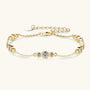 Celeste Bezel Dots Bracelet in yellow gold over sterling silver by Prism & Pearl, view 1