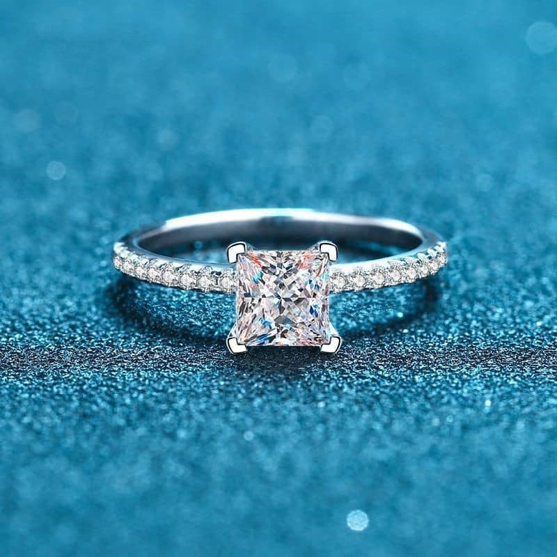 Charmaine Princess 1ct and Pavé Ring