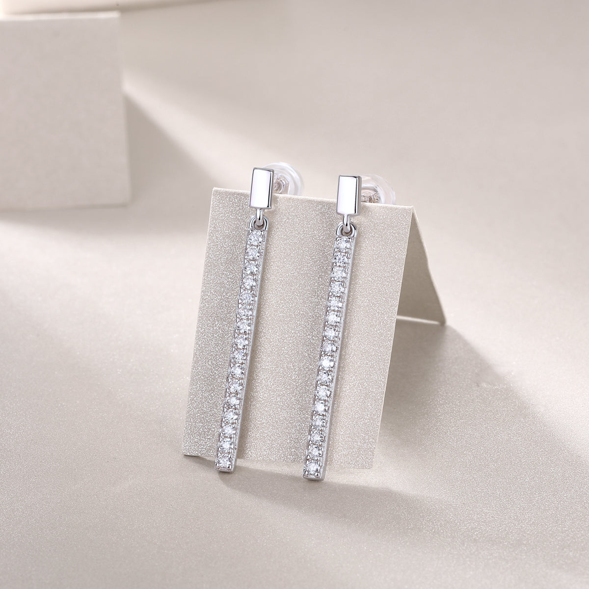 Clementine Pavé Bar Earrings