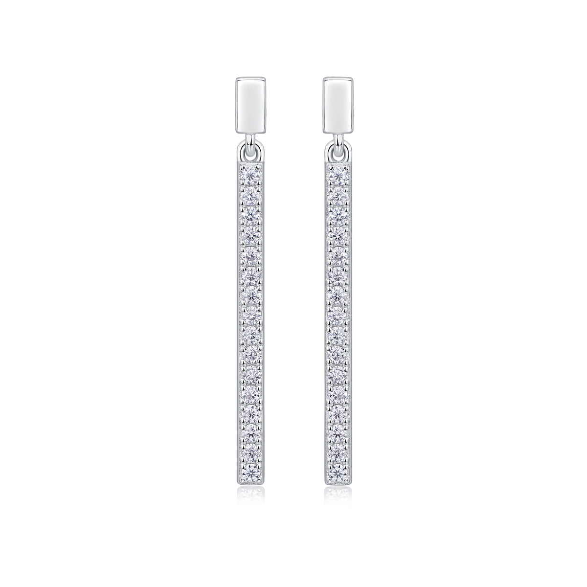 Pave Bar Set by Prism & Pearl, platinum view 2