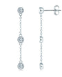 Coralie Bezel Dangle Earrings, bezel set moissanite dangle earrings by Prism & Pearl, view 1