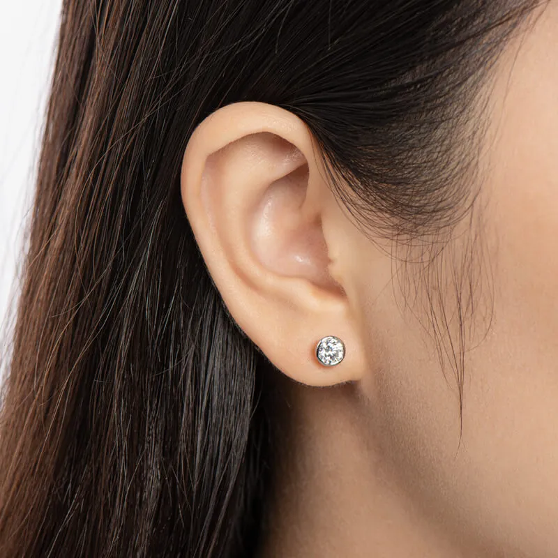 Delphine Luna Bezel Studs 0.5ct