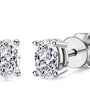 Elise Oval Studs, oval moissanite stud earrings by Prism & Pearl, view 1