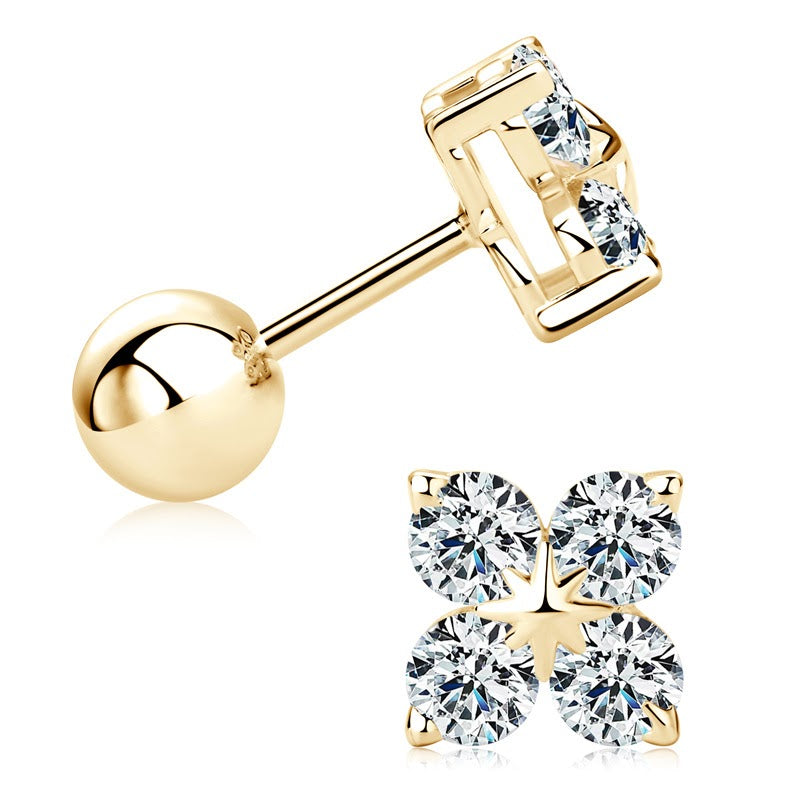 Clover Set by Prism & Pearl, yellow gold view 4