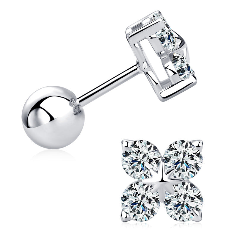 Butterfly-shaped moissanite 8*0.1Ct stone earring on a white background