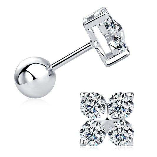 Butterfly-shaped moissanite 8*0.1Ct stone earring on a white background