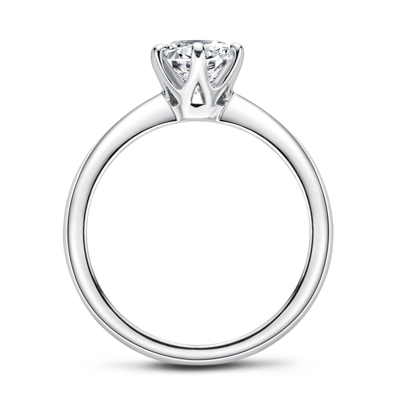 Francoise_Solitaire_Brilliant_ring_Front round brilliant solitaire ring on white background top down