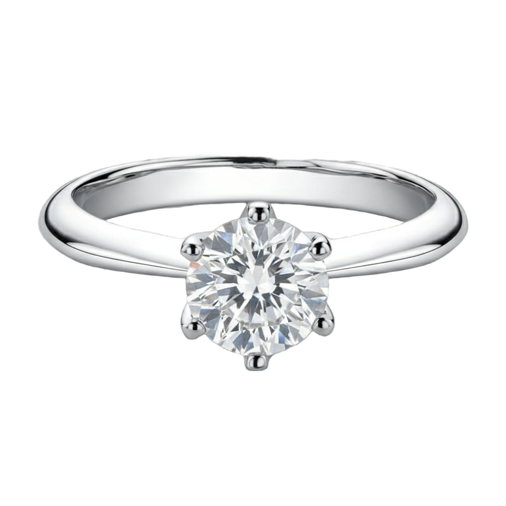 Francoise_Solitaire_Brilliant_ring_Front round brilliant solitaire ring on white background
