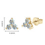 Hayley Trinity Cluster Studs in yellow gold over sterling silver by Prism & Pearl, view 1