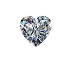 Heart-shaped diamond on a white background with the word 'Heart' below it.