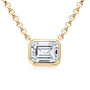 Helena Emerald Cut Bezel Pendant in yellow gold over sterling silver by Prism & Pearl, view 1
