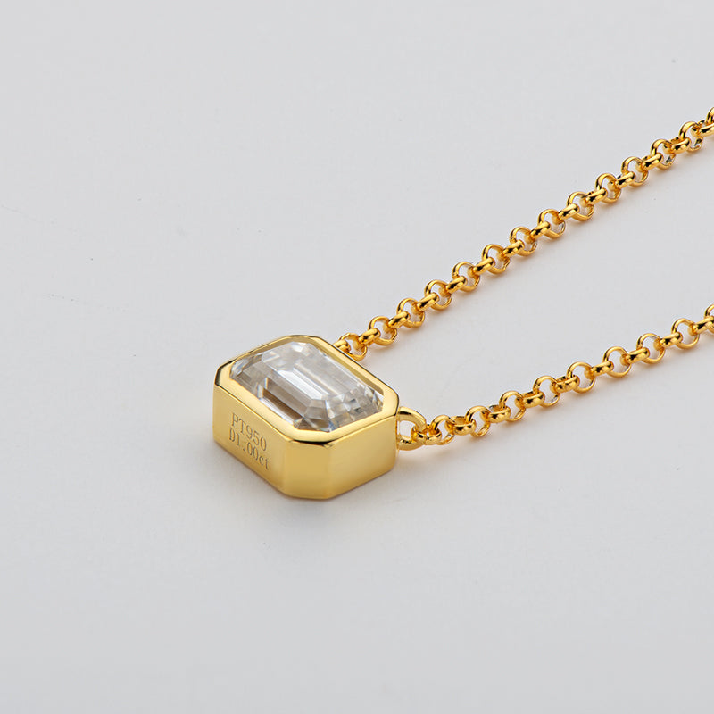 Hélèna Emerald Bezel Pendant 1 CT